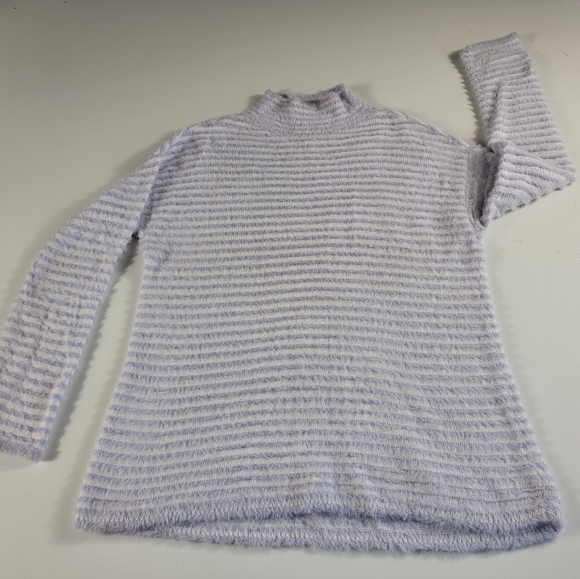Chicos Zenergy mock neck Sweater tunic Furry purple striped soft stretch 1 (m) - Picture 3 of 8